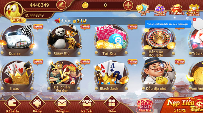 Game xóc đĩa online tại Cf68 ngày càng hấp dẫn người chơi