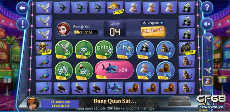 Điều kiện của game quay thu Cf68club