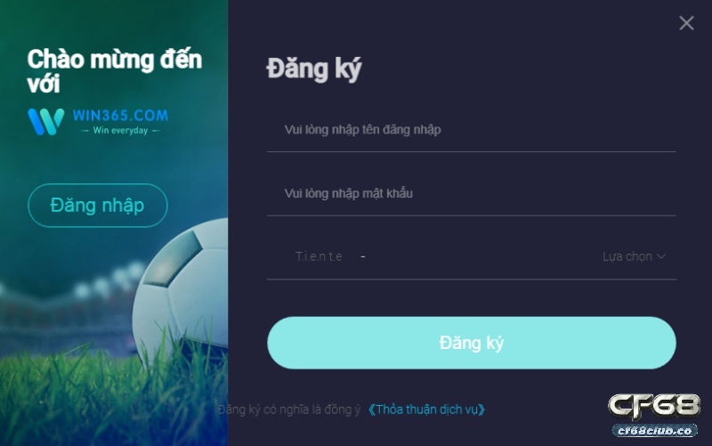 Cách đăng ký tài khoản tại sân chơi Win365